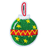 Kerstbal Kerst Versiering Strijk Embleem Patch Groen