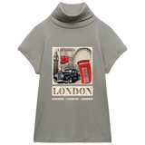 London Engeland UK Strijk Applicatie met tekst op een grijze pully