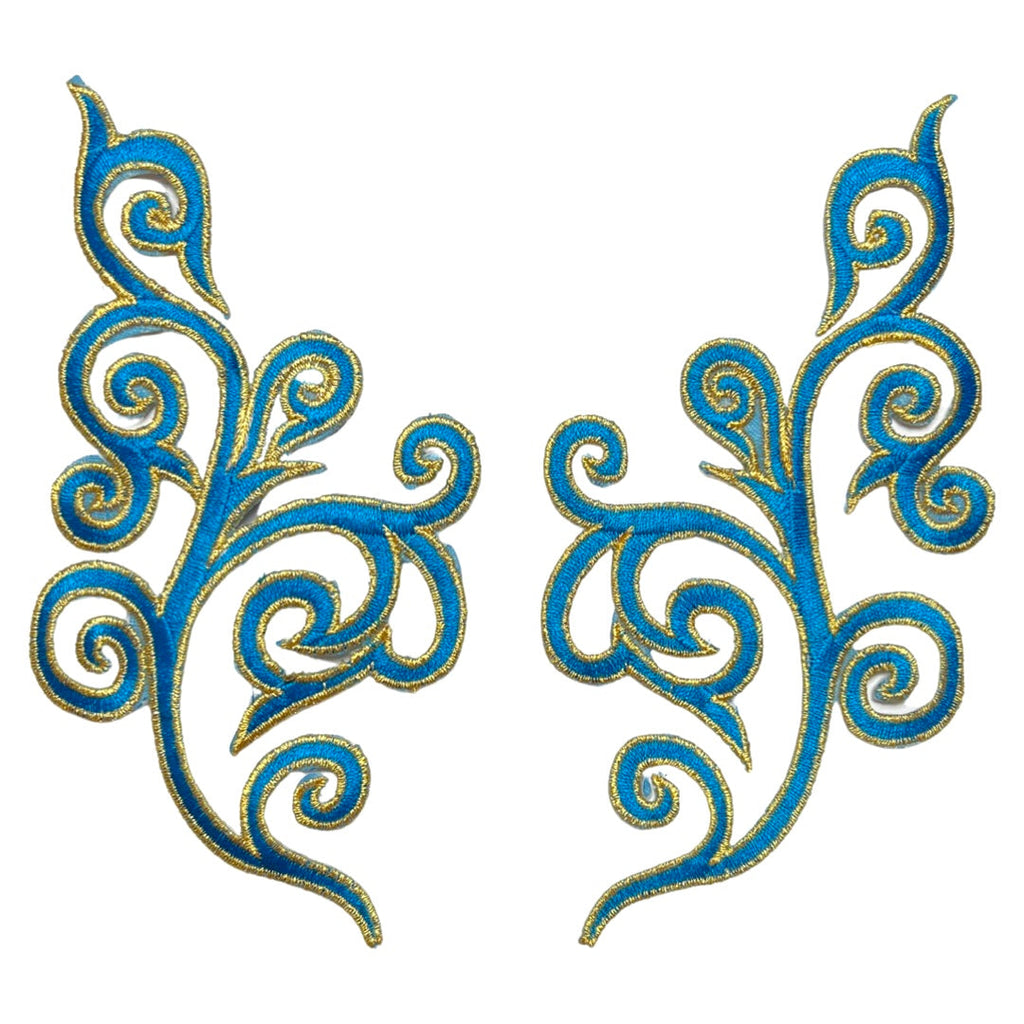 Cosplay Venetiaans Kant Sequins Strijk Applicatie Patch Set Licht Blauw