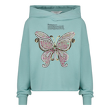 Vlinder XXL Paillette Opnaai Patch Wit Roze Paarlemoer