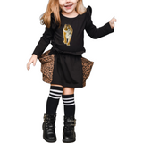 Tijger Indische Strijk Applicatie XL op een zwart shirtje kindermaat