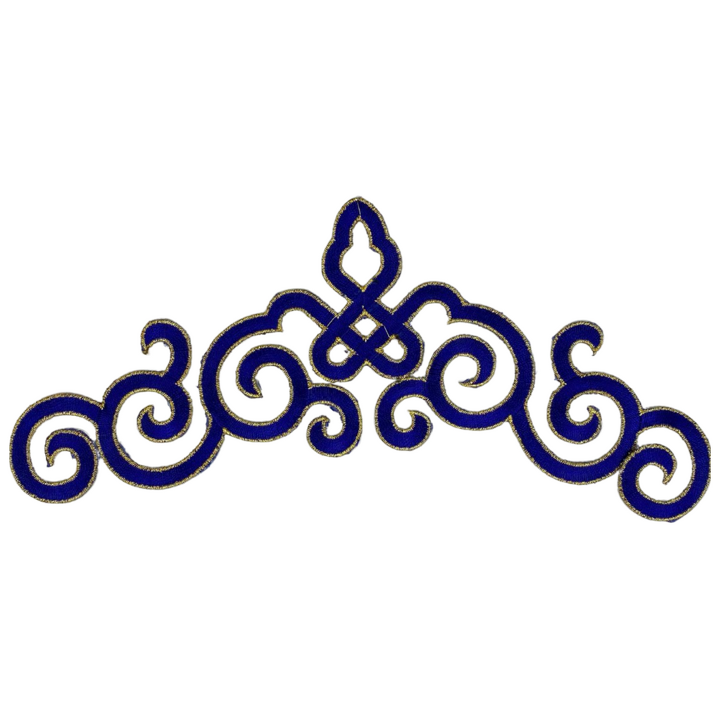 Venetiaans Kant Sequins Cosplay Strijk Applicatie Patch Blauw Goud