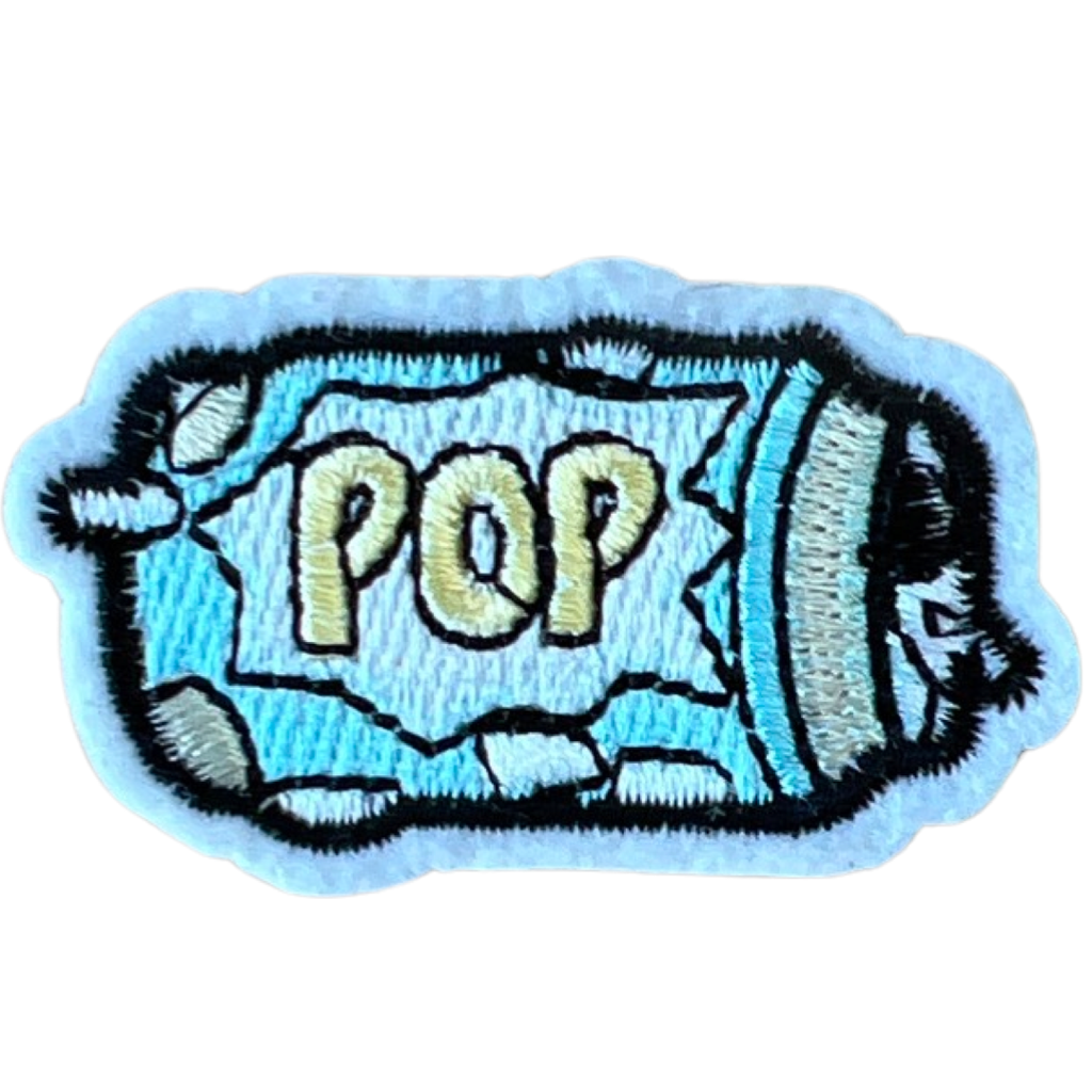 Blikje Frisdrank Soda Pop Strijk Embleem Patch liggend