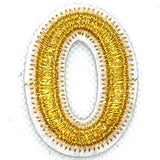 Alfabet Letter Strijk Embleem Patch Goud Wit