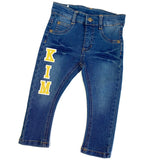 Alfabet Letter Strijk Embleem Patch Goud Wit