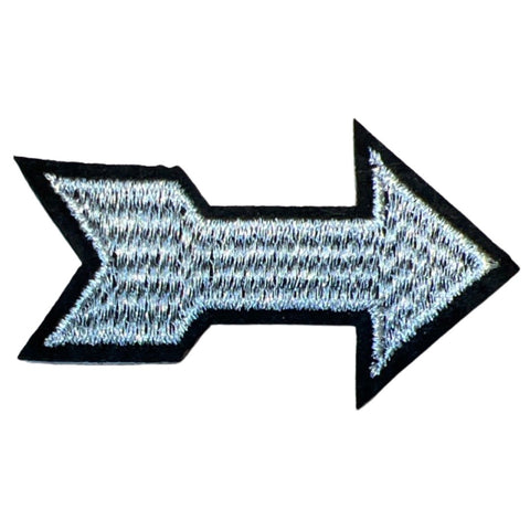 Pijl Strijk Embleem Patch Zilver