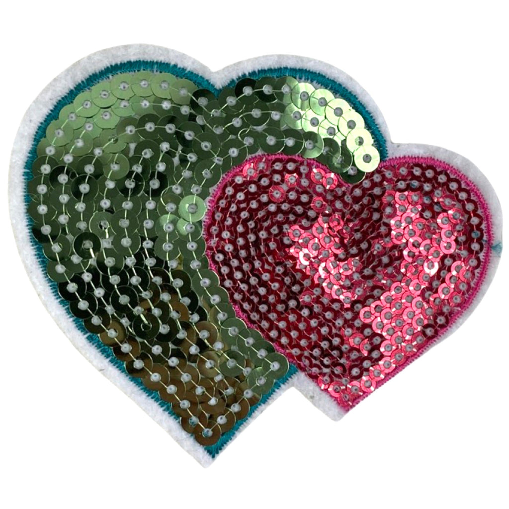 Hart Hartjes Paillette Strijk Embleem Patch
