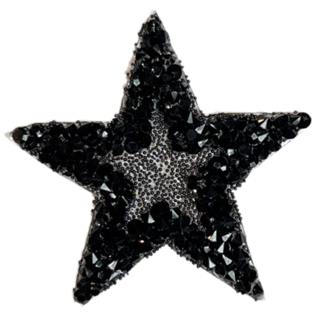 Ster Sterren Strijk Patch Strass Zwart