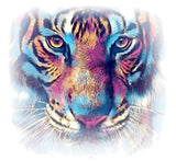 Tijger Kop Art Full Color Strijk Applicatie