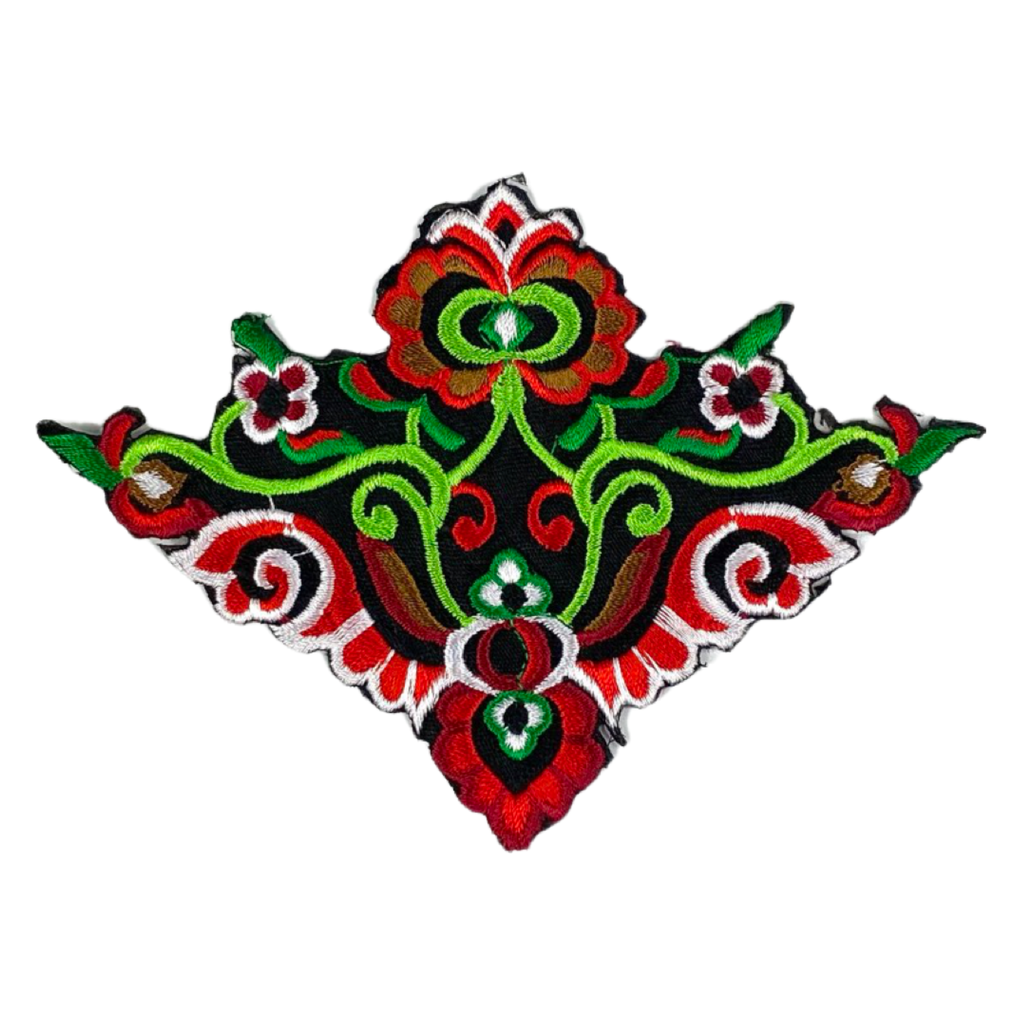 Lychee Bloemen Strijk Embleem Patch Rood Groen