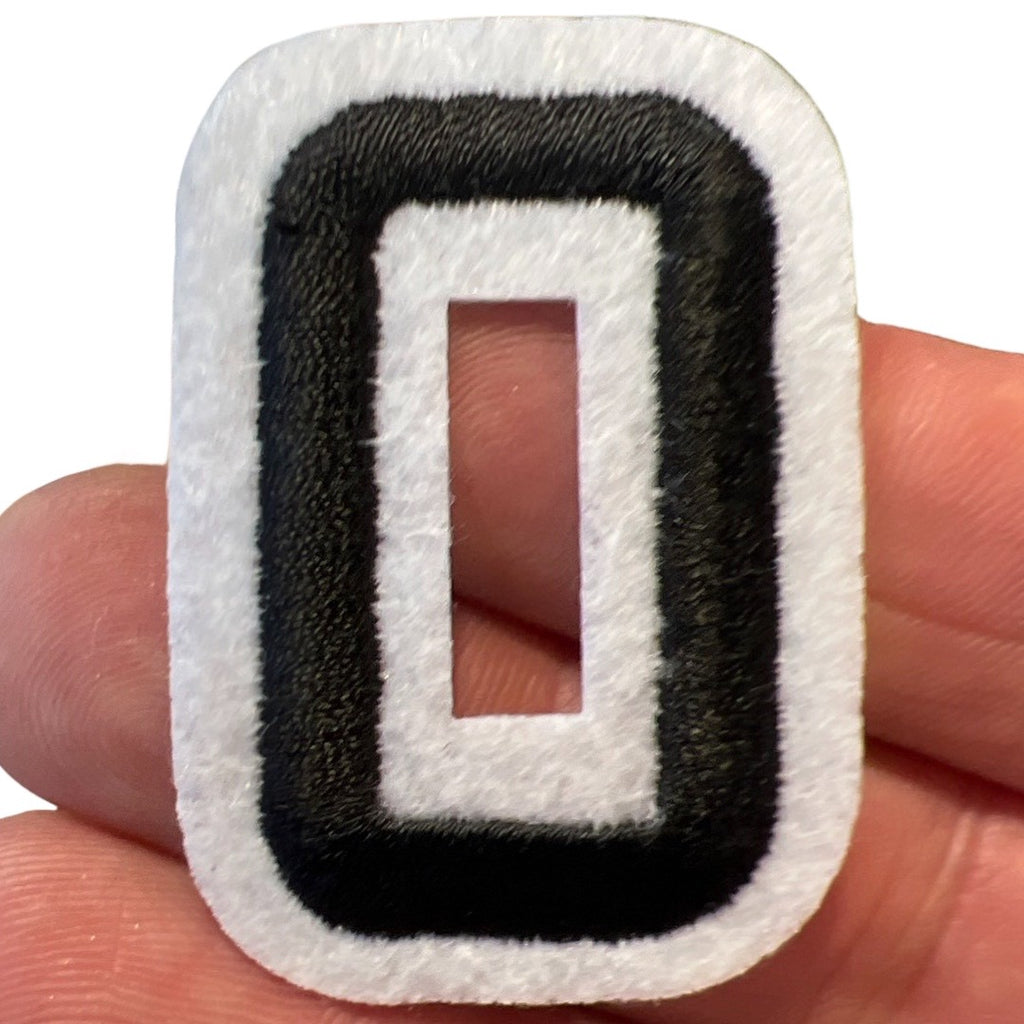 Cijfer Nummer Strijk Embleem Patches Zwart Wit