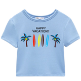 Happy Vacation Tekst Strijk Applicatie