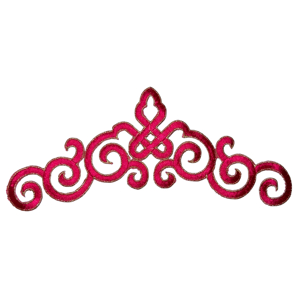 Cosplay Sequins Venetiaans Kant Strijk Applicatie Patch Roze