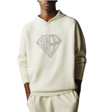 Diamant XL Strass strijk Applicatie op een ecru kleurige hoodie