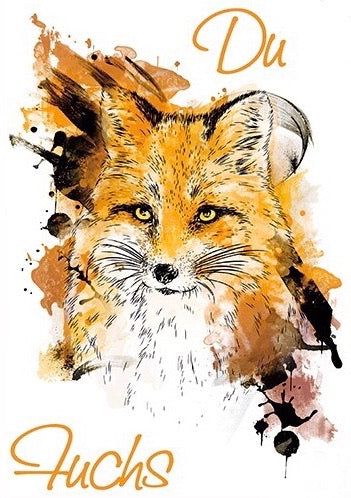 Vos Strijk Applicatie Met Du Fuchs tekst