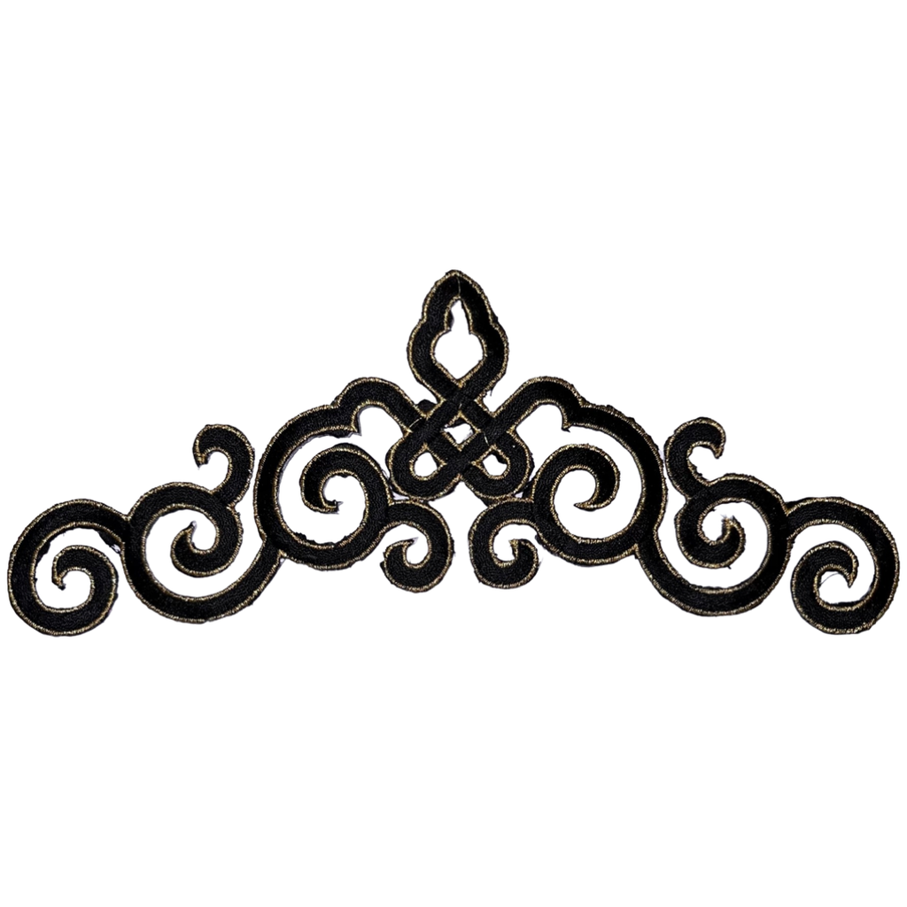Cosplay Sequins Venetiaans Kant Strijk Applicatie Patch Zwart