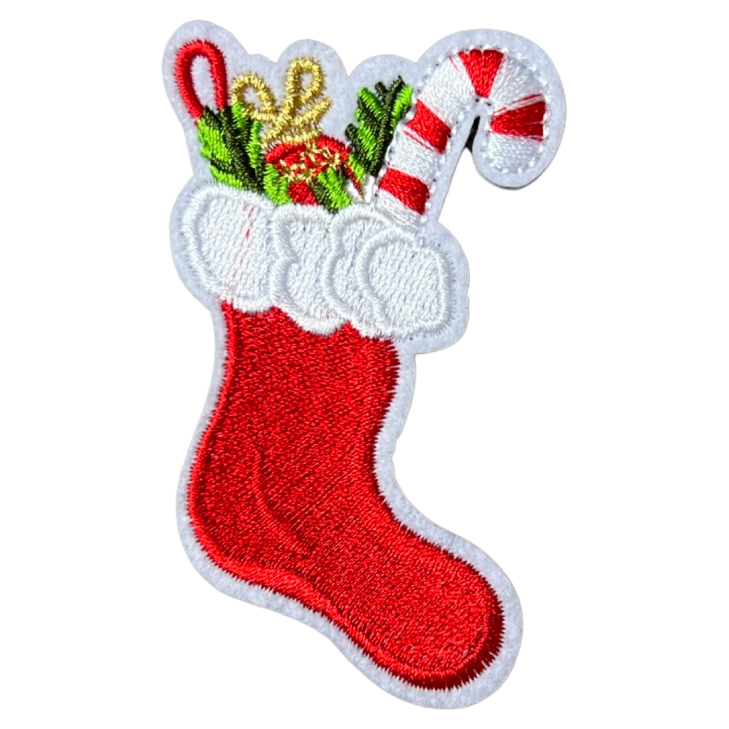 Kerst Kerstsok Strijk Embleem Patch L