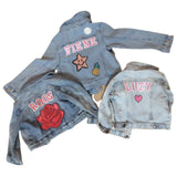 Alfabet Strijk Letter Embleem Patches Roze Wit