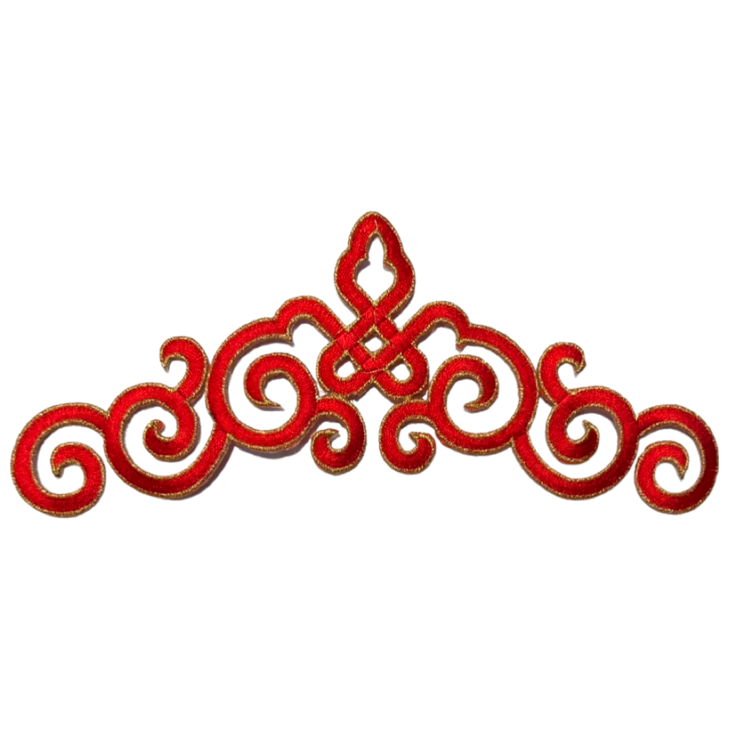 Cosplay Sequins Venetiaans Kant Strijk Applicatie Patch Rood