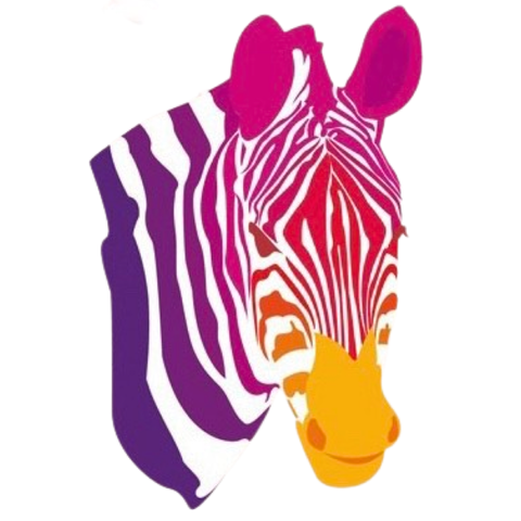 Zebra Rainbow Strijk Applicatie