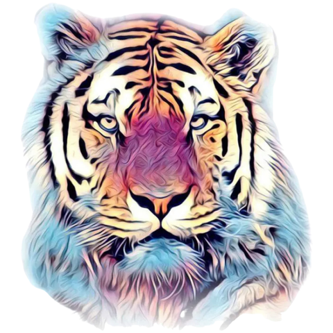 Tijger Full Color Art Strijk Applicatie