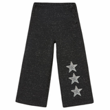 drie maal de Ster Strass Strijk Embleem Patch Zilver op een zwart grijze broek voor kinderen