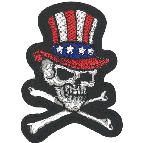 Skull Doodskop Hoofd USA Strijk Embleem Patch
