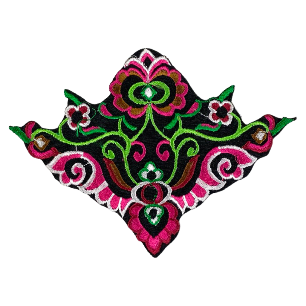 Lychee Bloemen Strijk Embleem Patch Roze Groen