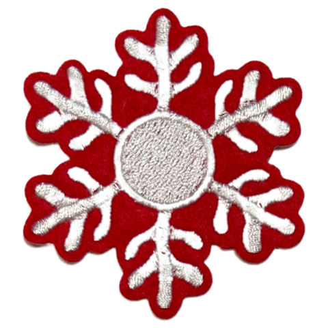 Sneeuw IJskristal Kerst Ster Strijk Embleem Patch Rood