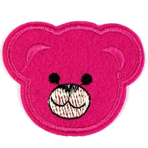 Teddy Beer Strijk Embleem Patch Fuchsia Roze