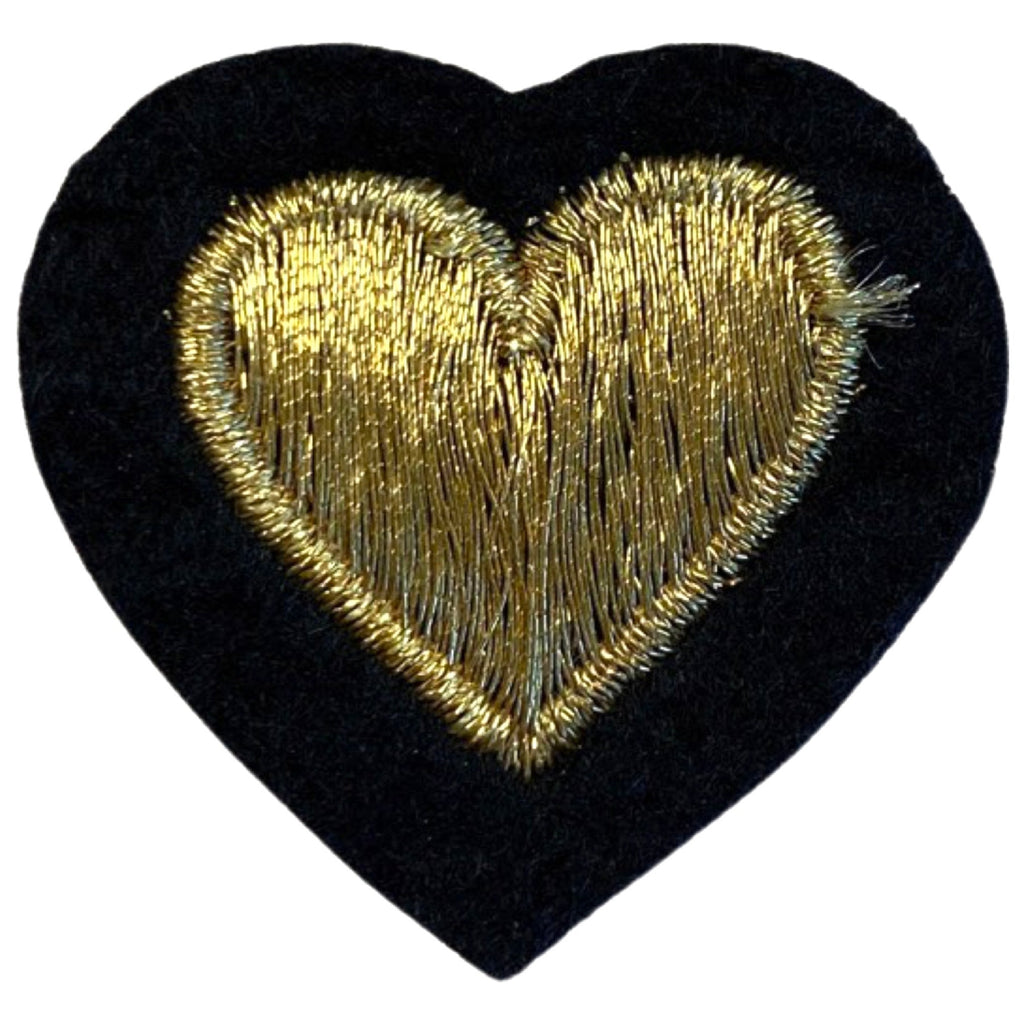 Hart Hartje Strijk Embleem Patch Goud