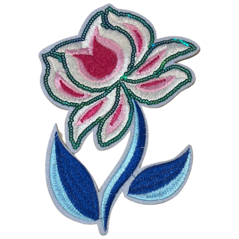 Bloem Pioen Lotus Flower Strijk Embleem Patch