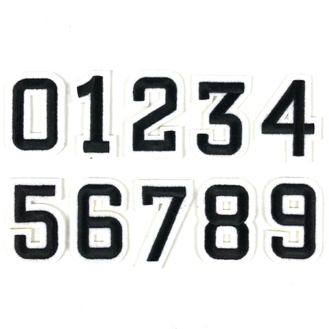 Zwart Witte Cijfer 1 Tot En Met 9 Strijk Patches