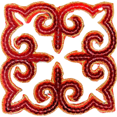 Tribal Paillette Rood Sequins Cosplay Strijk Embleem Patch