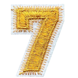 Cijfer Nummer 7 Strijk Emblemen Patch Goud