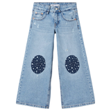 Knie Elleboog Strijk Patch Set Denim Sterren Wit