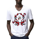 Kiss From A Rose Patch Set 4 Stuks op een wit t-shirt