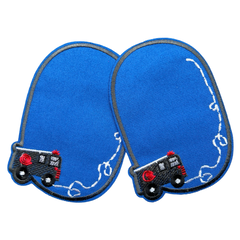 Knie Elleboog Strijk Stukken Brandweerauto Patch Set Blauw