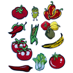 Fruit Groenten Strijk Embleem Patch Set
