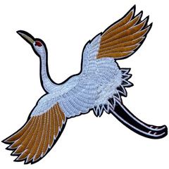 Kraanvogel XXL Strijk Patch