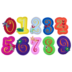 Cijfer Nummer Strijk Embleem Patches Multicolor