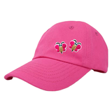 Twee maal de Bij Bijen Bijtje Strijk Embleem Patch Roze op een roze cap