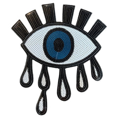 Oog Tranen Paillette XL Strijk Patch Embleem