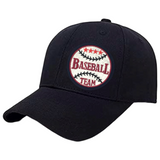 Baseball Team Tekst Strijk Embleem Patch op een donkerblauwe cap