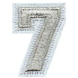 Cijfer Nummer 7 Strijk Emblemen Patch Zilver