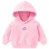 Aardbei Aardbeien Strijk Patch Roze op een kleine roze hoodie