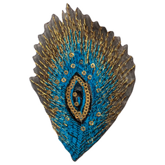 Pauw Pauwen Veer Strijk Embleem Patch Blauw