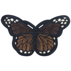 Vlinder Donker Bruin Strijk Embleem Patch
