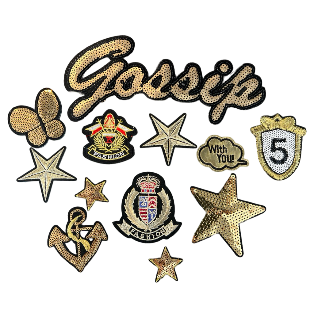 Golden Gossip Fashion Paillette Star Patch Set 12 stuks