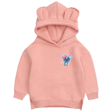 Muis Muizen Strijk Embleem Patch op een kleine zalmroze hoodie